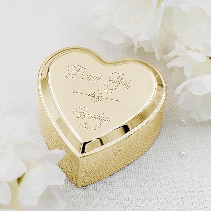 Cherished Moments Personalized Flower Girl Jewelry Box, Heart Keepsake
