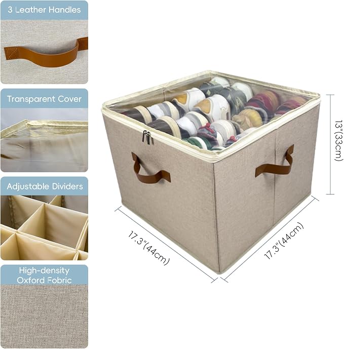 𝐌𝐄𝐂𝐈𝐍𝐅𝐔𝐋 2 Pack Shoe Organizer Box – Large Capacity Shoe Storage Organizer with Transparent Cover & Flexible Dividers, Fits 16-32 Pairs, Fabric Shoe Storage Organizer Box, Entryway, Dorm