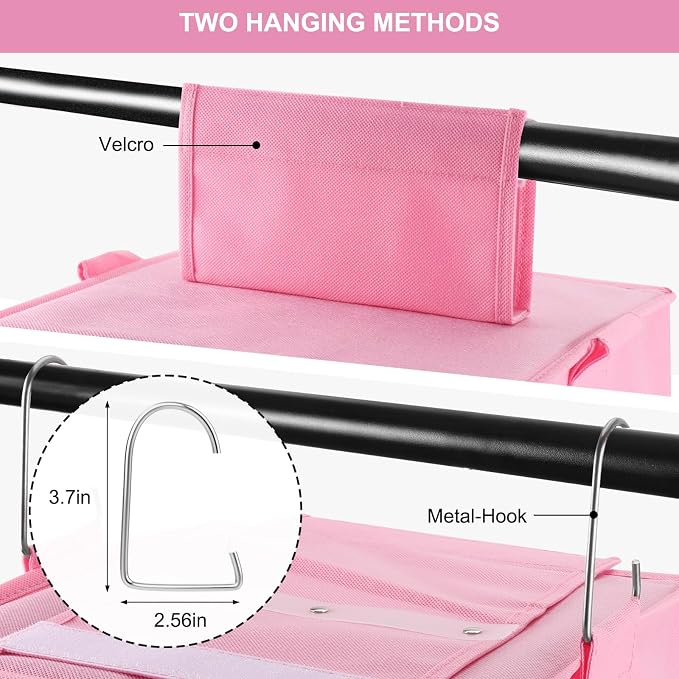 Fixwal Weekly Kids Clothes Organizer 6-Shelf Hanging Closet Storage Pink