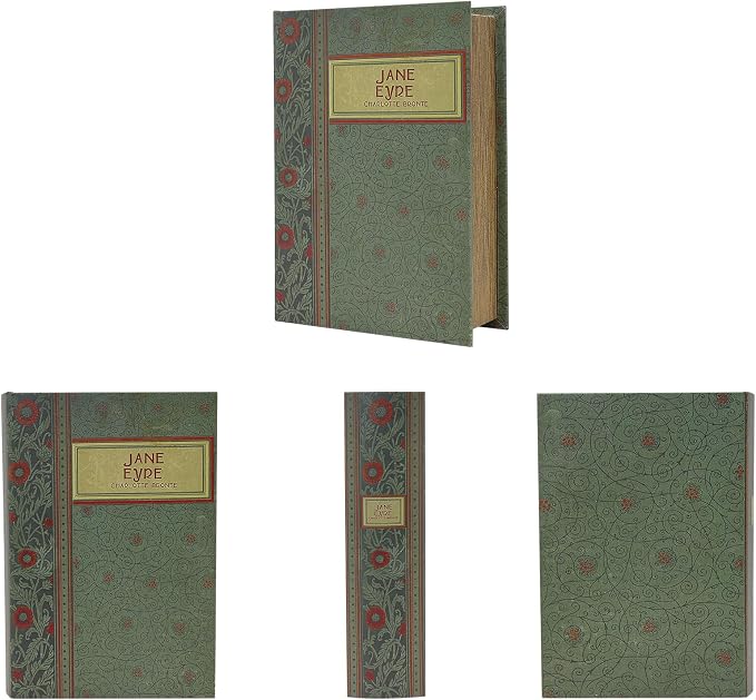 PACOLO Decorative Book Boxes, Faux Wood cover Storage for Hidden Jewelry, Money, and Cash (Jane Eyre)