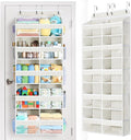 Yecaye Over The Door Organizer, 5 Tier Extra Large Behind Door Storage of 10 Compartments, 80lbs Heavy Duty Door Organizer Hanging with Clear Window for Closet Bedroom Pantry Bathroom, Beige