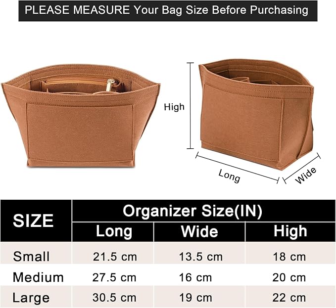 LOUKAYCCI Purse Organizer Insert for Le Pliage Large Handbags Insert Organizer (EarthColor, Large)