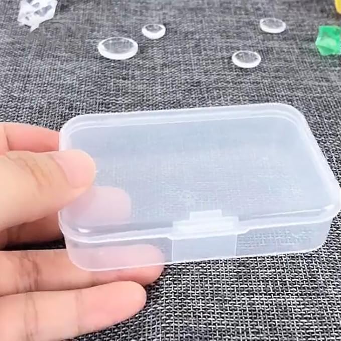 12Pcs Rectangular Mini Plastic Storage Containers (3.46 x 2.28 x 0.79 inch), Small Plastic Clear Beads Storage Containers Box for Beads, Small Items etc