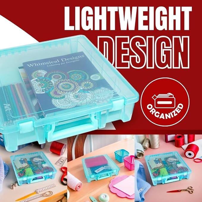 ArtBin 6955AA Super Satchel 1-Compartment Box, Art & Craft Organizer, 1-Pack, Translucent Aqua