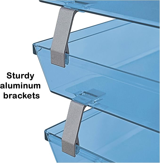 Acrimet Facility 3 Tier Letter Tray, Side Load, Letter Size/A4, Desktop File Organizer, Plastic (Clear Blue Color)