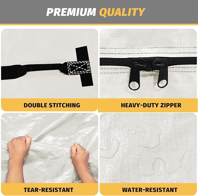 Mattress Bags for Moving and Storage, BETU Waterproof Mattress Protector King Mattress Cover with 8 Heavy Duty Handles and Zipper Extra Thick Moving Supplies for Bed Reusable (82x79x13.5 White)