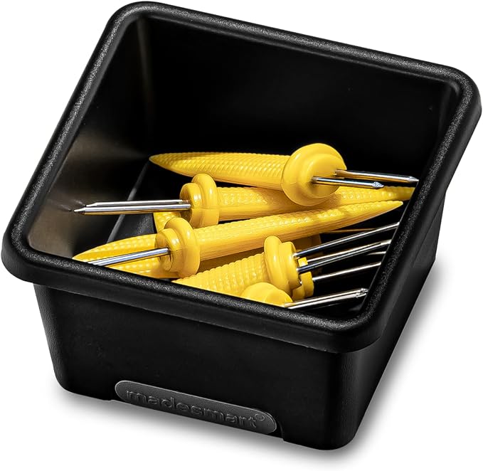 madesmart Mini Storage Bin, Multipurpose Organizer for Kitchen, Bathroom & Office, Organizer for Cutlery, Peeling Tools, Spatulas, Non Slip Base, Durable Easy Clean Plastic, Carbon