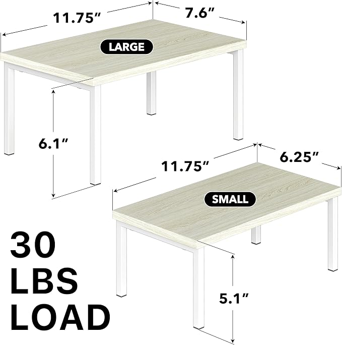 Simple Houseware Stackable Cabinet Counter Shelf Wooden Surface, Maple | Expandable Organizer 7.6" D x 11.75" W x 6.1" H