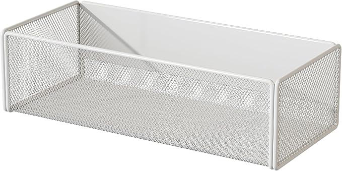 Magnetic Basket Organizer Holder for Fridge Magnetic Storage Bin Box Containers for Refrigerator Whiteboard Classroom (Large, White)