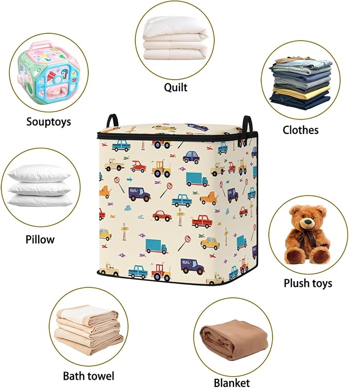 2pcs blanket storage bag for under bed,closet organizers 95L | quilt duvet sweater sheet bedding pillow clothes storage for closet,dorm moving essentials containers with portable handles