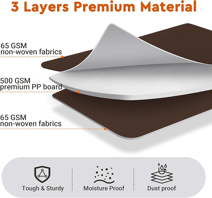 StorageTastic 6 Pack Bed Sheet Closet Organizers and Storage,Sturdy Foldable Storage Containers with Window and Label,Storage and Organization for Bedding Sheets,Duvet Covers,Blankets (Brown)