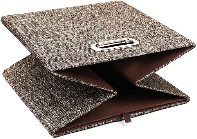 Posprica Storage Bins Cube Containers Boxes,Thick and Heavy Duty Fabric Drawers, 11×11 inch- Set of 4,Brown