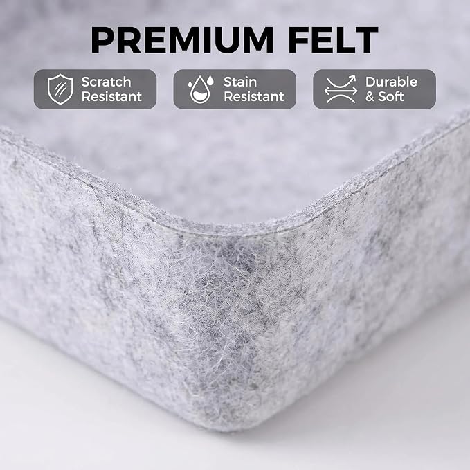 Desk Drawer Organizer Bins, 8pcs Felt Shallow Bathroom Storage Trays, Office Accessories & Workspace Organizers Jewelry & Makeup Boxes Containers(Grey)