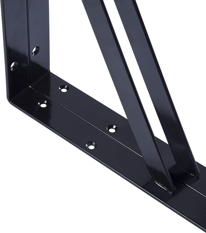NEODROP 8-Pack 14 Inch Heavy Duty Shelf Brackets, Large Wall Bracket for Garage Kitchen Floating Shelves, Black Powder-Coated Steel