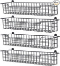 Spice Rack Organizer Wall Mount, Spice Organization Storage Shelf for Cabinet Door, 4 Packs Wall Spice Rack Saving Space for Kitchen, Black