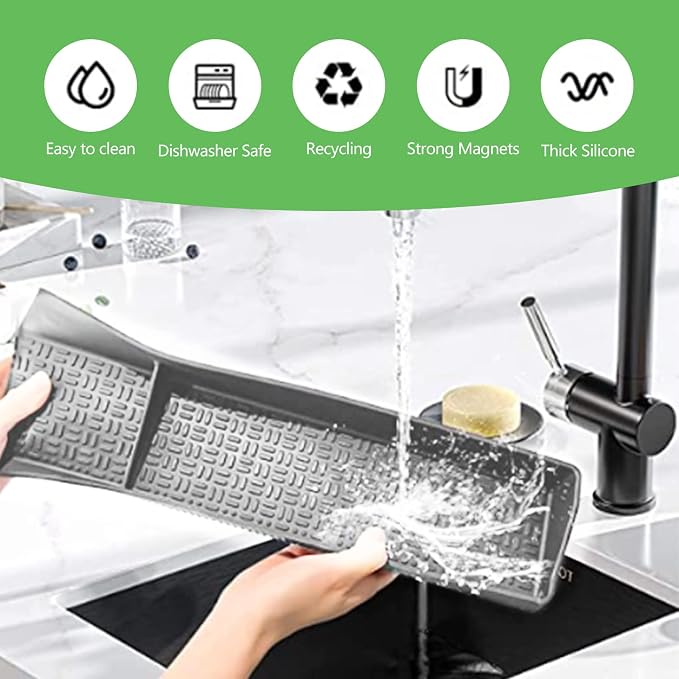 30 Inch Silicone Stove Top Shelf Magnetic for Kitchen, Strong Magnetic Heat Resistant Spice Rack Organizer for Over Stove Oven - (Grey)
