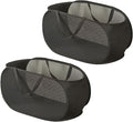 2 Piece Popup Mesh Laundry Basket Durable Handles Collapsible Laundry Baskets Folding Clothes Pastic Hamper for Laundry Room College Dorm (2 x Black)