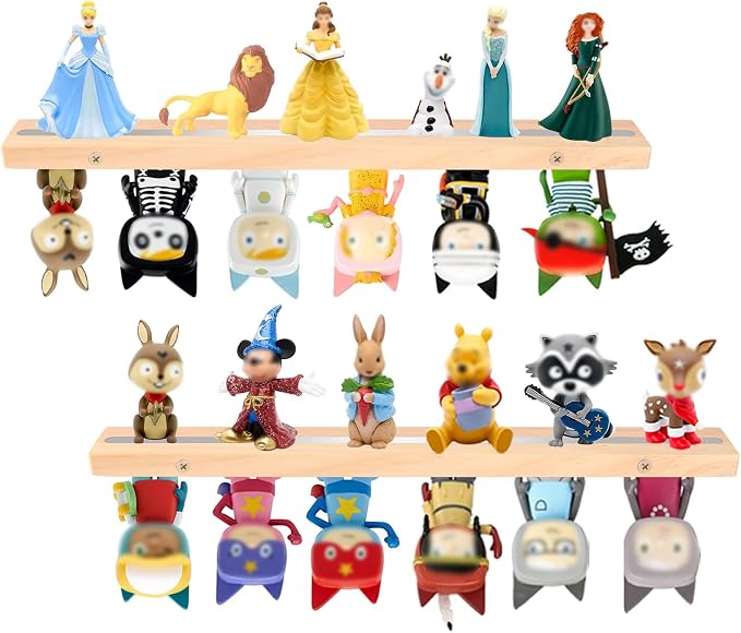for Tonies Box Shelf Storage Magnetic Wall Mounted Set of 2, Compatible with Tonies Characters Figures Player Character for Children Room (Natura)