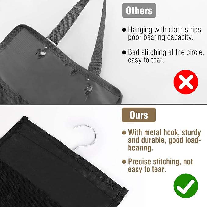 Aulock 2 Pack Legging Storage Organizer, Hanging Closet Organizer System, Black Clothes Closets Holder with 20 Roll Independent Compartments for Yoga T-Shirts Bras Socks Pants Tank Top Towel