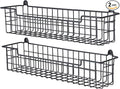 Spice Rack Organizer Wall Mount, Spice Organization Storage Shelf for Cabinet Door, 2 Packs Wall Spice Rack Saving Space for Kitchen, Black