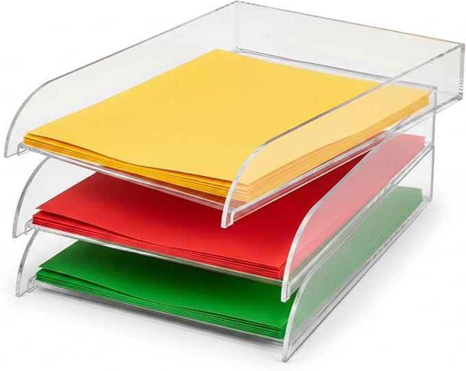 OSCO Clear Acrylic Stacking Letter Tray, ASLT-1