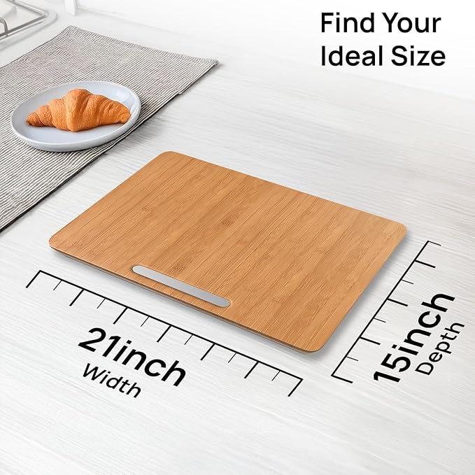 Ibyx Elegant Appliance Slider - Sliding Tray for Coffee Maker & Heavy Kitchen Appliances, Easy Slide, Made of Premium Bamboo, Space-Saving Kitchen Organizer, 40 lb Capacity, Natural - 21 x 15 Inch