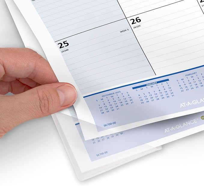 AT-A-GLANCE 2026 Desk Calendar, Monthly, Desk Pad, 22" x 17", Standard, QuickNotes (SK7000026)