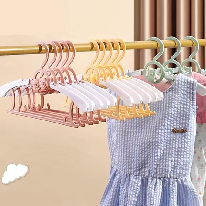 Baby Clothes Hangers 20 Pack, Plastic Kids Hangers Space Saving for Closet | Pink Hanger for Toddler Girl, Lightweight Anti-Slip Cascading Adjustable Children Infant Hangers, Ganchos para Ropa de Bebe