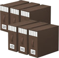 StorageTastic 6 Pack Bed Sheet Closet Organizers and Storage,Sturdy Foldable Storage Containers with Window and Label,Storage and Organization for Bedding Sheets,Duvet Covers,Blankets (Brown)