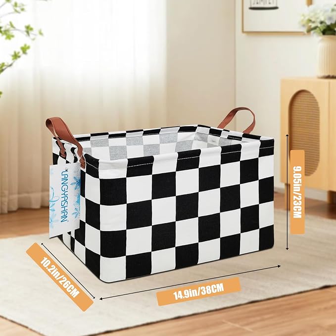 Rectangular Collapsible Boys Racecar Storage Basket Nursery Organizer | Car Storage Bin Foldable Canvas with Handles for Organizing Home Kitchen Children Toys Office Closet Shelf Baskets