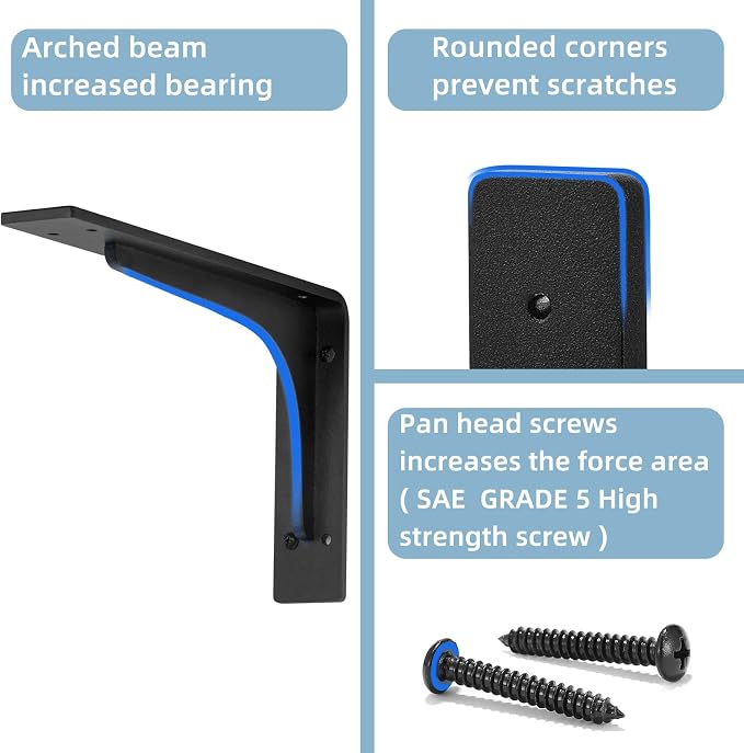 24 INCH x 14.2 INCH Shelf Brackets,L Shelf Brackets,Vertical Angle, Premium Alloy Metal Heavy Duty Shelf Bracket, high Strength Mounting Hardware Included, Corner Brace Joint,Pack of 2.