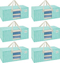 VENO 6 Pack Heavy Duty Moving Bags, Packing Bags with Clear Window, Alternative to Moving Boxes, Storage Bins for Clothes, Blankets, Comforters, College Dorm Essentials (Evergreen, 6 Pack)