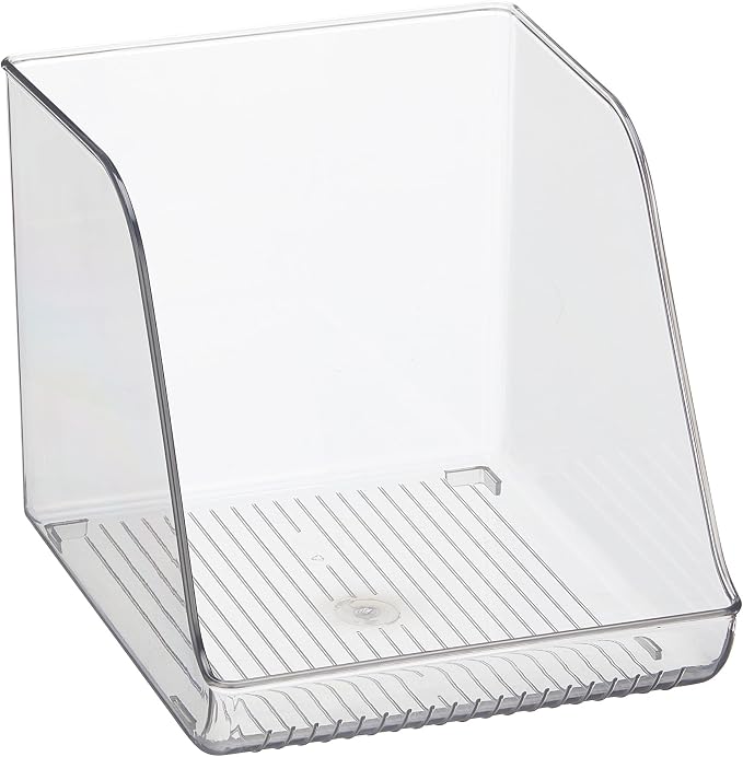 iDesign Plastic Water Bottle Organizer for Fridge, Clear, 2-Pack | Bottle Holder, For Kitchen and Pantry