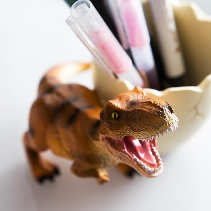 Dinosaur Pen Holder & Pencil Holder for Desk, T-Rex Desk Accessories Jurassic Park Office School Supplies, Dino Toothbrush Holder, Idea Gifts for Adults Kids Women Men
