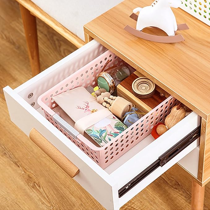 Soddeph A4 Paper Trays for Classroom with Grip Handles,Book Baskets for Library, Drawers, Office, Home,Desk,Turn in Trays Classroom Plastic Storage Baskets