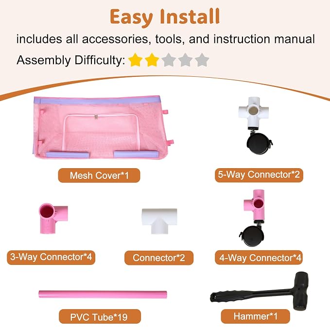 FIOBEE Toy Box for Girls Boys with See-Through Mesh & 360° Rotating Wheels Toy Chest Organizer Easy Install Stuffed Animal Storage for Nursery Playroom Toy Storage Bin, Pink