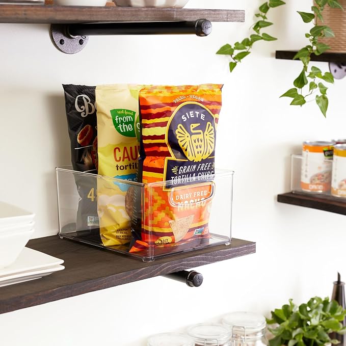 iDesign Stackable Storage Bin with Handles, Clear | Organize Pantry, Fridge, or Freezer, Made in USA