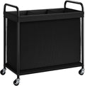 ELYKEN Laundry Hamper 3 Section, 120L Rolling Laundry Sorter with Removable Liner Bag, Laundry Basket with Wheels, Steel Frame with Metal Handle, Clothes Hamper Cart for Laundry Room & Bedroom