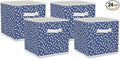 DII Non Woven Polyester Storage Bin, Polka Dot, French Blue & White, Small Set of 4 (Pack of 6)