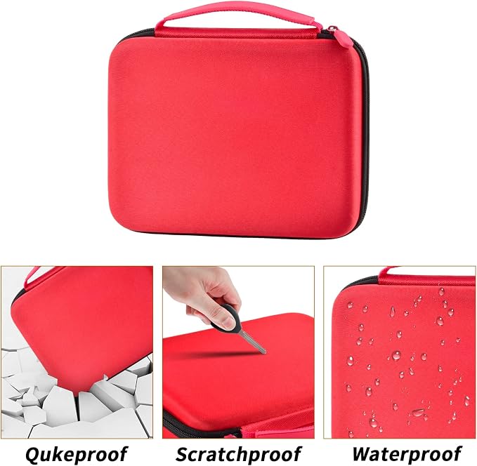 Comecase 15-Slot Case for Bakugan Figures and Cards with Mesh Pocket-Red | 15 Foam Slots, Mesh Pocket for 60+ Cards, Hard Shell Storage, Keeps Bakugan Figures Organized for Kids and Travel, Case Only