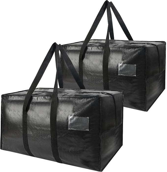 Heavy Duty Extra Large Moving Bags,149 Gallon Jumbo Packing Bags,Huge Moving Storage Bags with Strong Zippers & Carrying Handles,Reusable Big Moving Storage Bags for College Dorm Travel 2Pack