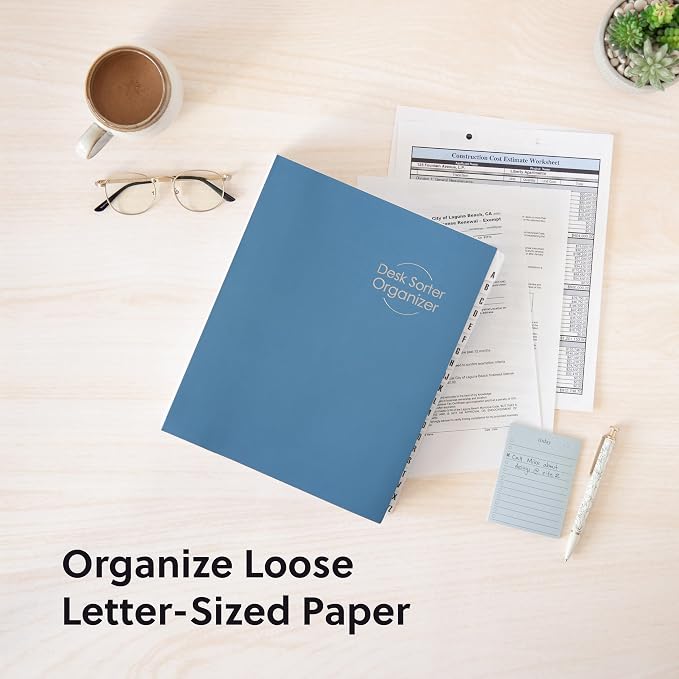 SMEAD Expandable Alphabetic File Sorter Dark Blue | Letter Size | 20 Dividers | Laminated Tabs | Pack of 5