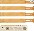 Night Tree Expandable Bamboo Drawer Dividers – Spring-Loaded Wooden Organizers for Clothes, Kitchen Utensils, Bathroom, and Dresser Drawers (18" to 20")