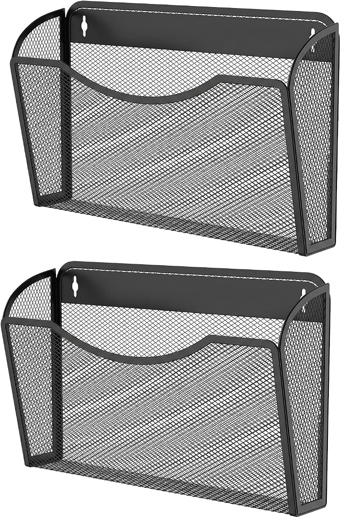 MINDEPOT Wall File Organizer,Hanging Wall Mounted File Folder Holder Mail Organizer for Office,Home and School Supplies