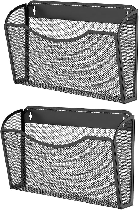 MINDEPOT Wall File Organizer,Hanging Wall Mounted File Folder Holder Mail Organizer for Office,Home and School Supplies