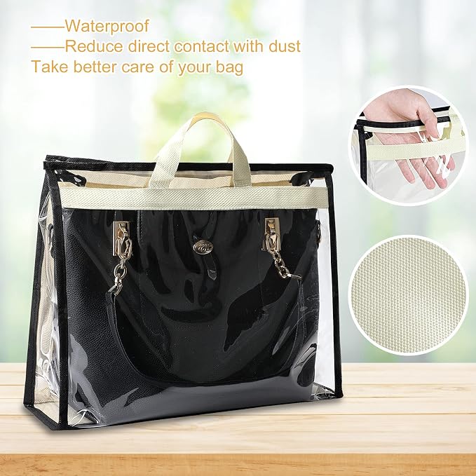 Outgeek 3PCS Purse Storage Bag Organization Purse Dust Bag Organizer Clear Plastic Lightweight Protective Waterproof Handbag Protector