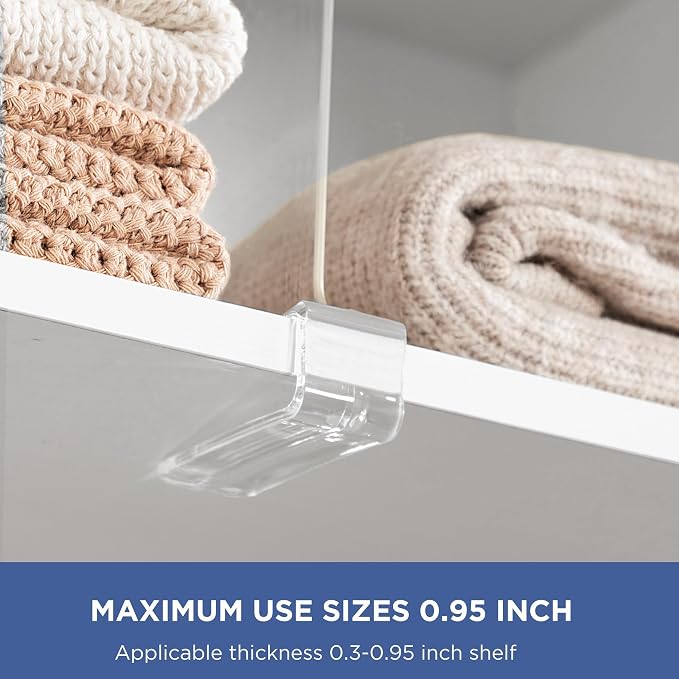 HBlife 9 Pack Clear Shelf Dividers, Vertical Purse Organizer for Closet Perfect for Sweater, Shirts, Handbags in Bedroom and Kitchen, Adjustable Acrylic Bookshelf for Organization