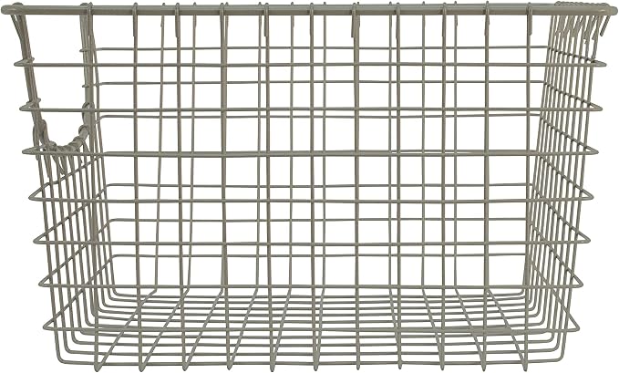 Spectrum Wire Scoop Basket Storage Bin Satin Nickel Nesting Metal Baskets Pack of 2 for Kitchen Pantry Closet Bathroom Garage Organization, Heavy Duty Wire Basket Organizer for Storage Decor