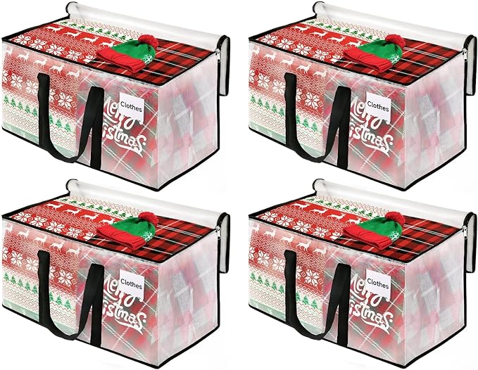 BlissTotes Moving Bags, 93L 4-Pack Storage Bags, Moving Box Heavy Duty Extra Large, Moving Totes with Zipper, Large Packing Bag with Reinforced Handles, Boxes for Packaging Moving