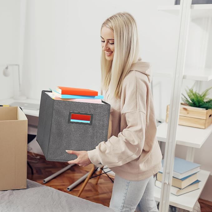 Superio Collapsible Storage Bins For Organization And Storage, Closet Organizers And Storage, Dorm Room Storage, Storage Containers, Laundry Room Organization, Grey 1-pack